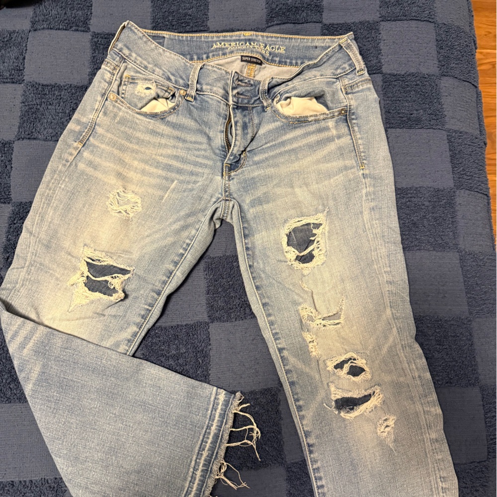 American Eagle Outfitters Blue Ankle Cropped Jeans